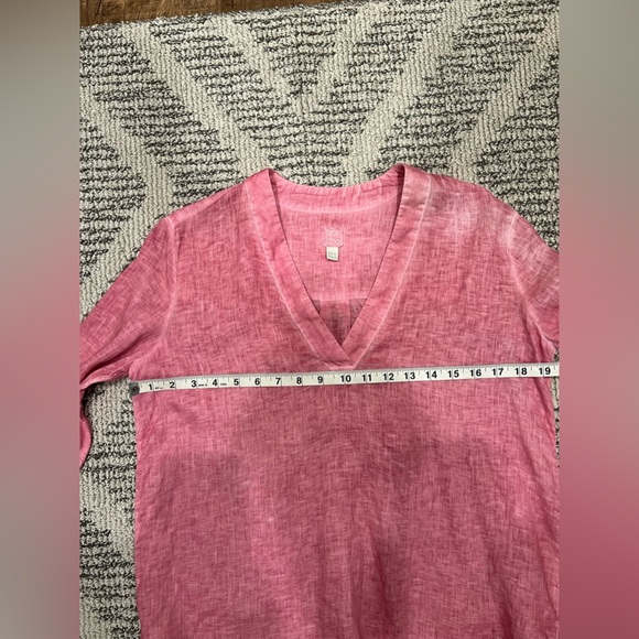 120% lino linen pink  tunic blouse - Picture 7 of 16